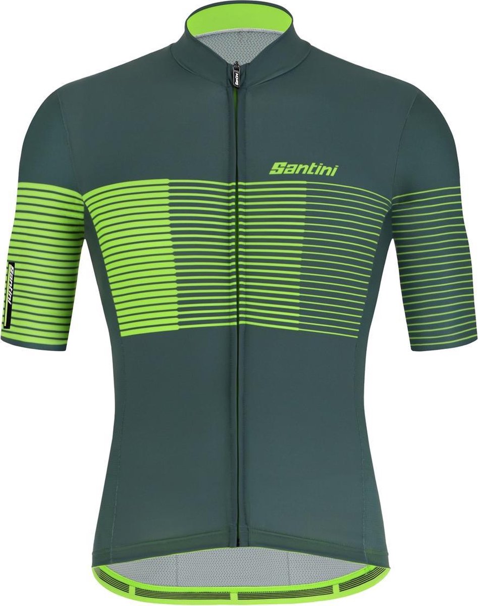 Santini Tono Freccia S/S Jersey Militaire Groen - Maat XL