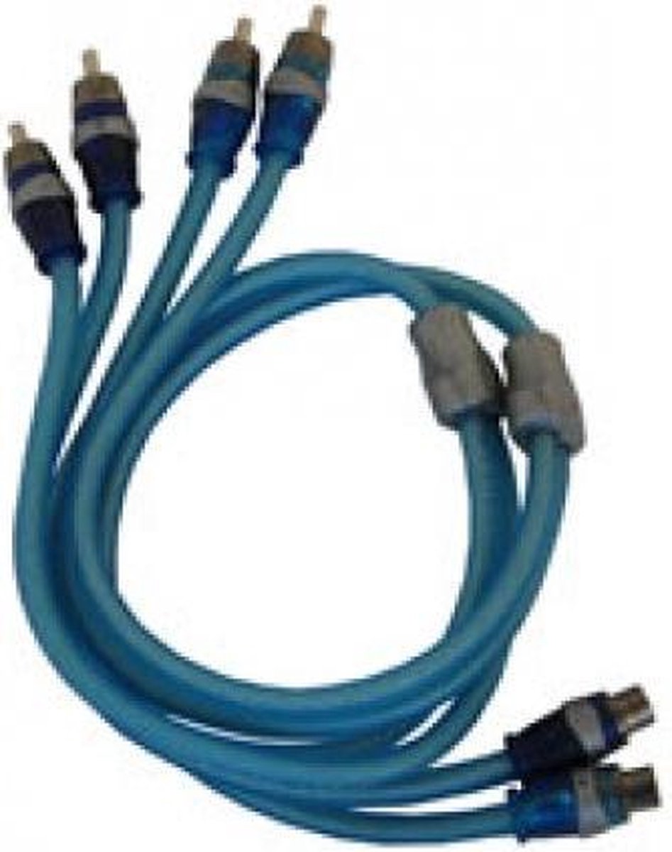 Necom Rca-kabel 2x Female/4x Male 30 Cm Blauw