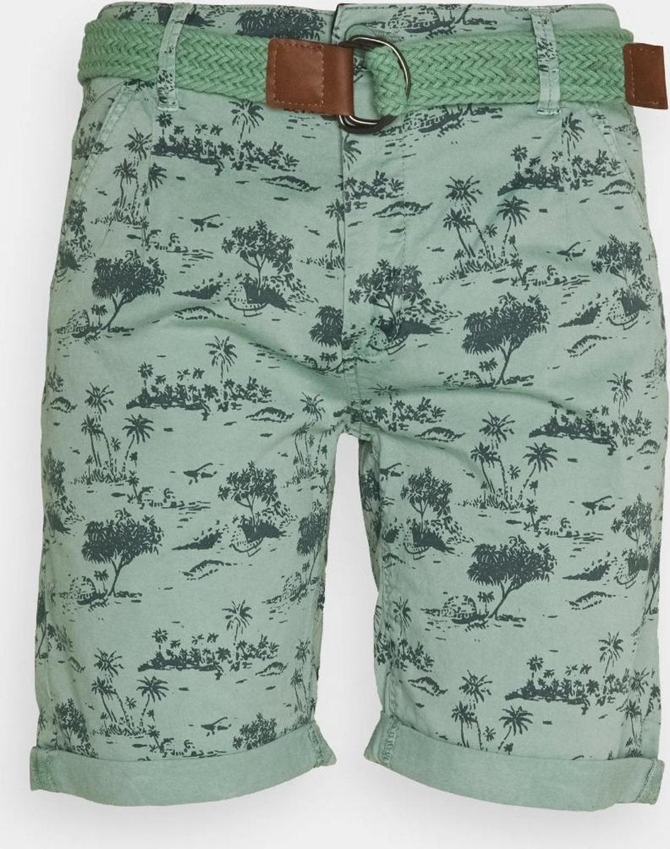 heren korte broek palmprint groen maat XL