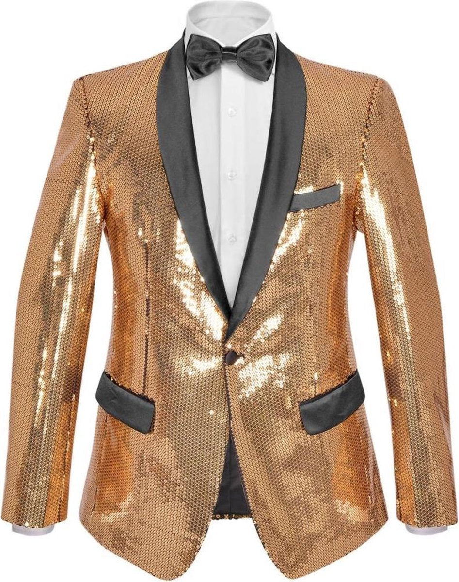 vidaXL Blazer heren met pailletten goud maat 54