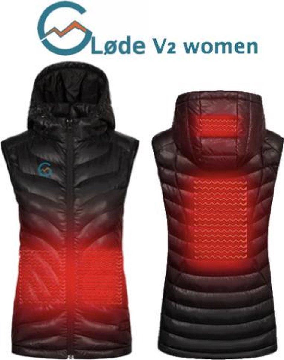 GLØDE Elektrische Verwarmde Kleding Jas Bodywarmer Vest Dames Zwart Maat XS