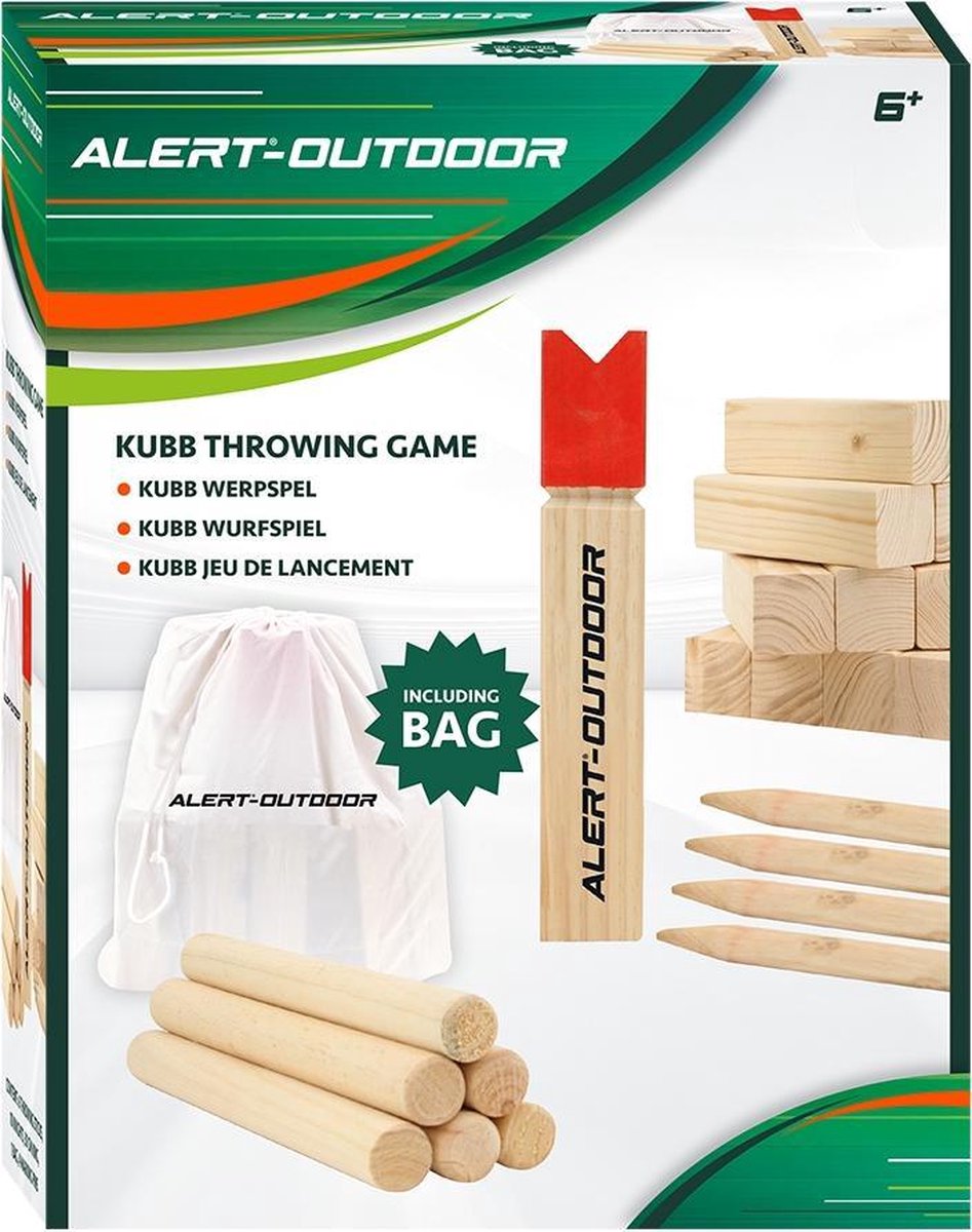 Alert Outdoor Kubb Houten Werpspel + Opbergtas