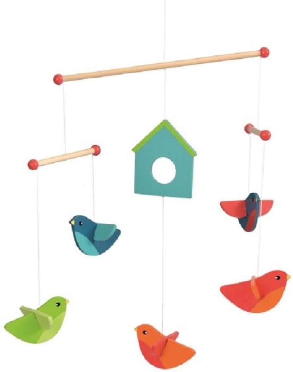 houten Mobiel met Vogels