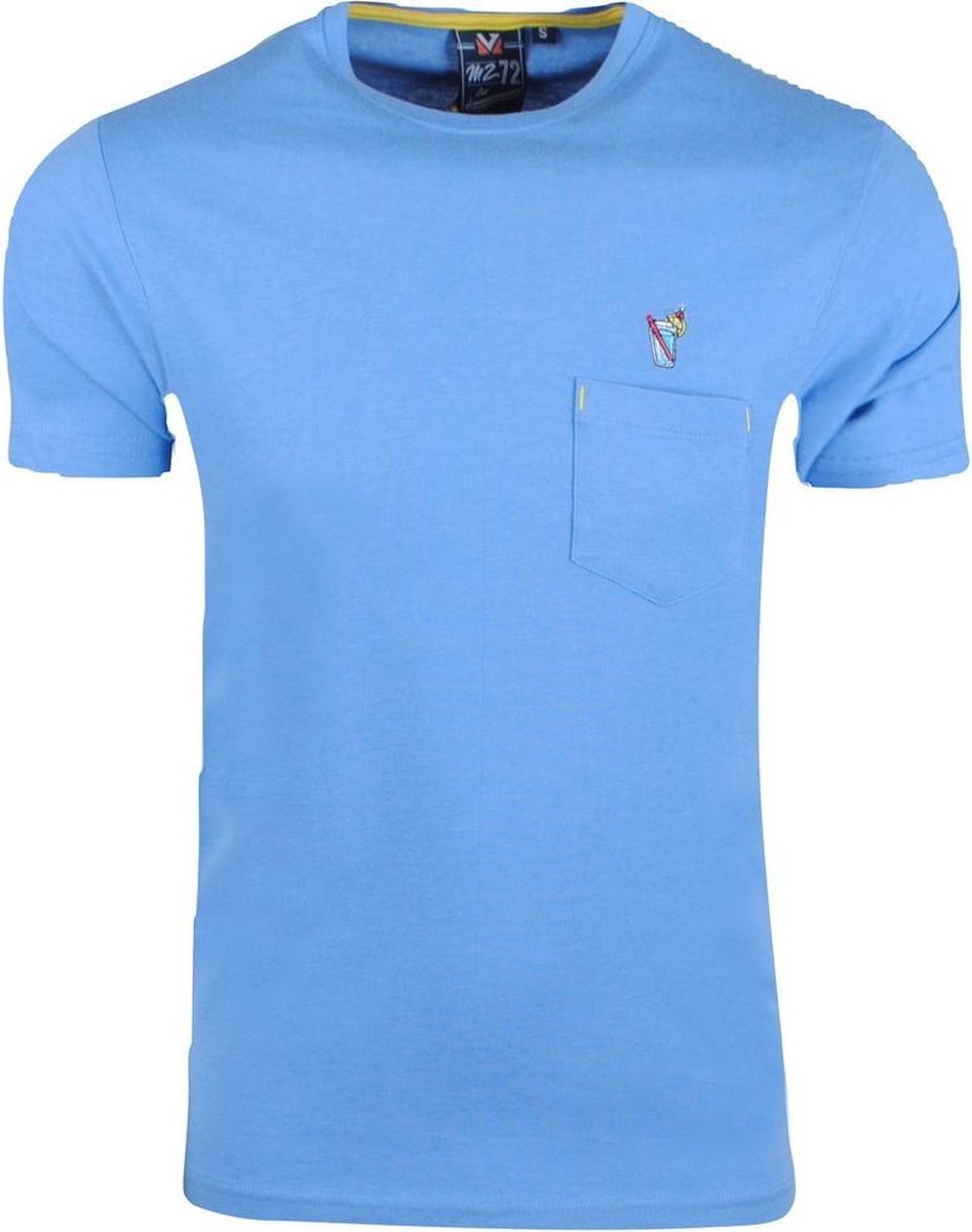 MZ72 - Heren T-Shirt - Tommy - Borstzak - Marine Blauw