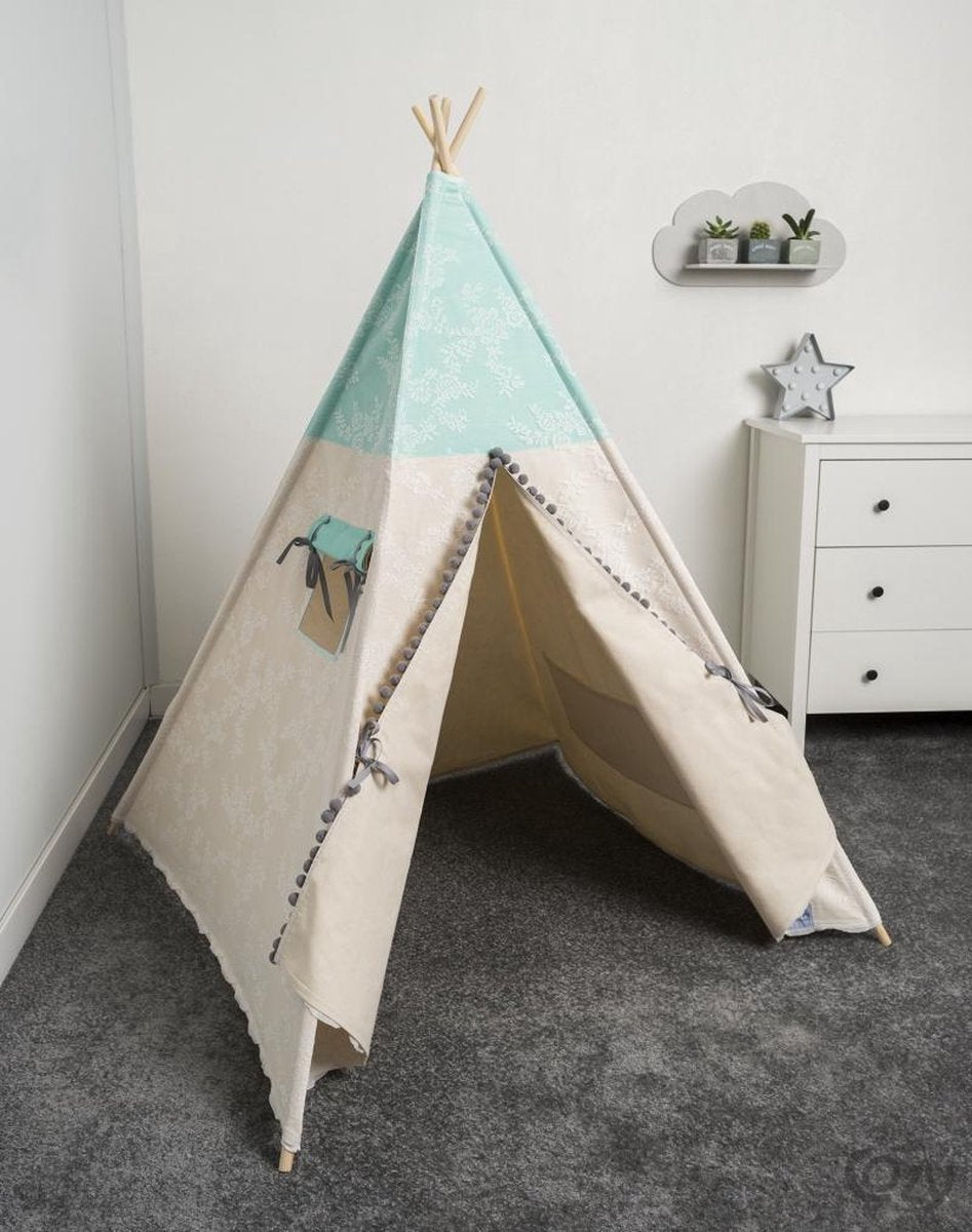 FUJL - Tipi Tent - Speeltent - Wigwam - kinder tipi -  Mint Romantic