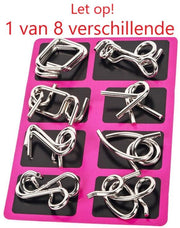 1 van 8 verschillende Random Gekozen Metalen Puzzel Breinbreker|Hersenkraker|Denkspel|Brain Teaser|Puzzel|Geduldspel|Paars|Stipco
