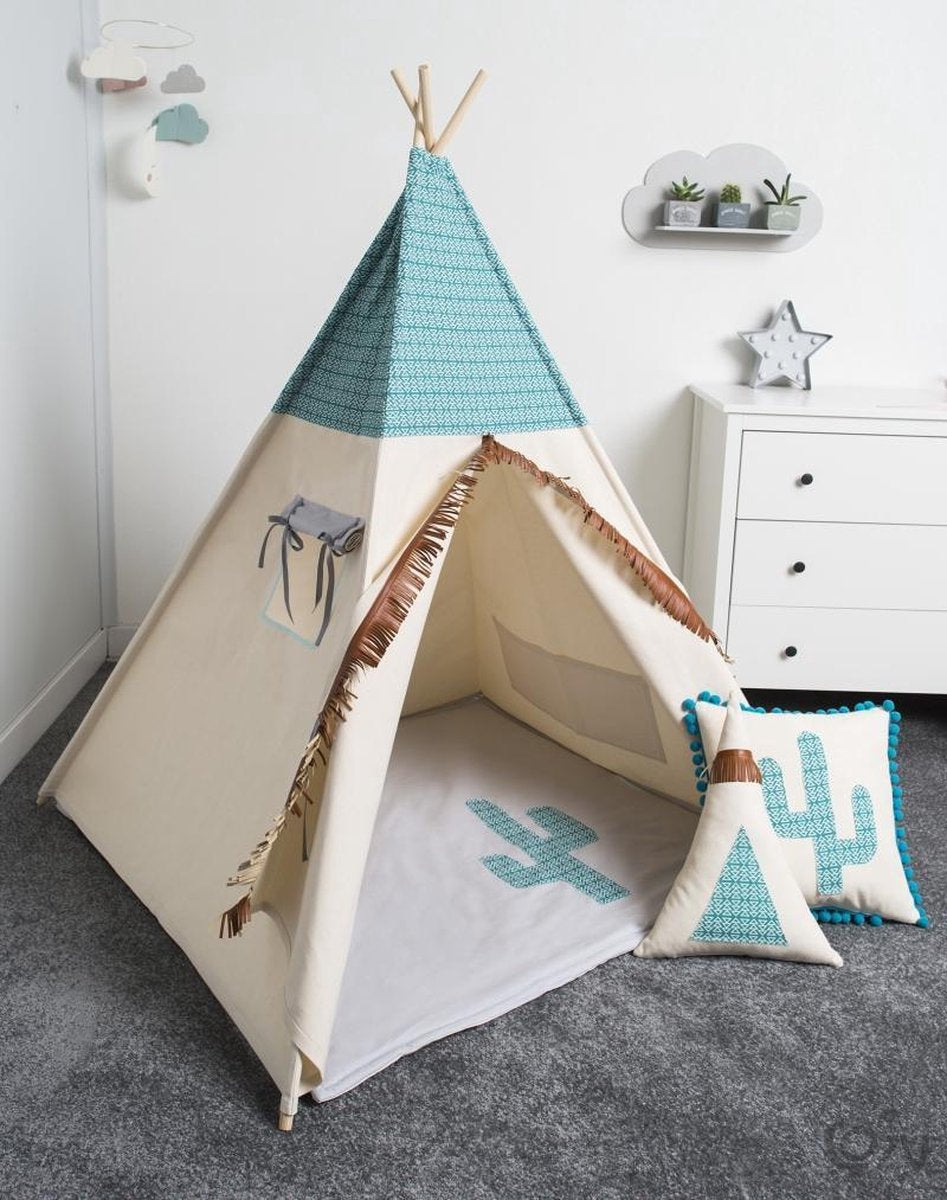FUJL - Tipi Tent - Speeltent - Wigwam - kinder tipi -  Set Mexican - Inclusief accessoires