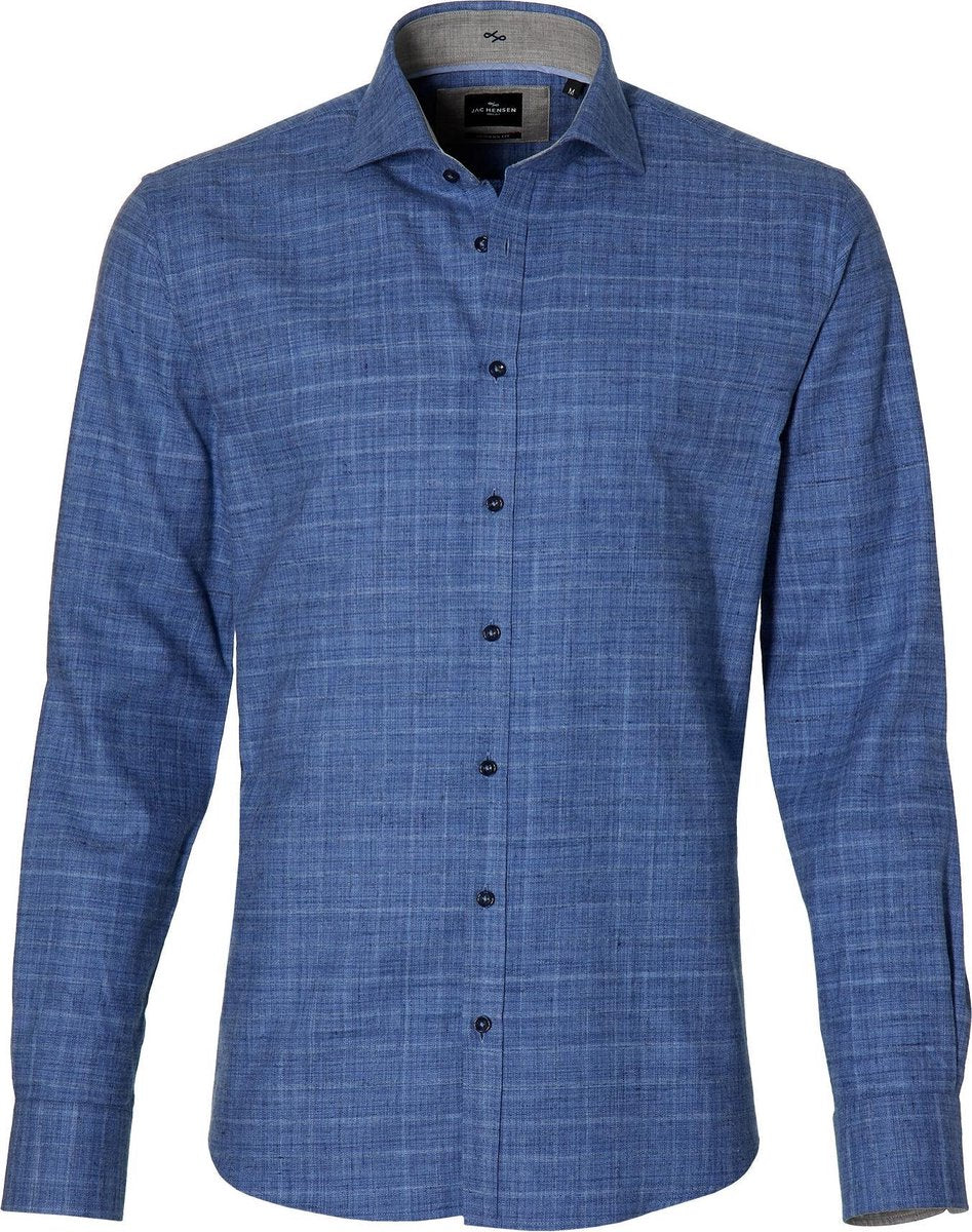 Jac Hensen Overhemd - Modern Fit - Blauw - 3XL Grote Maten