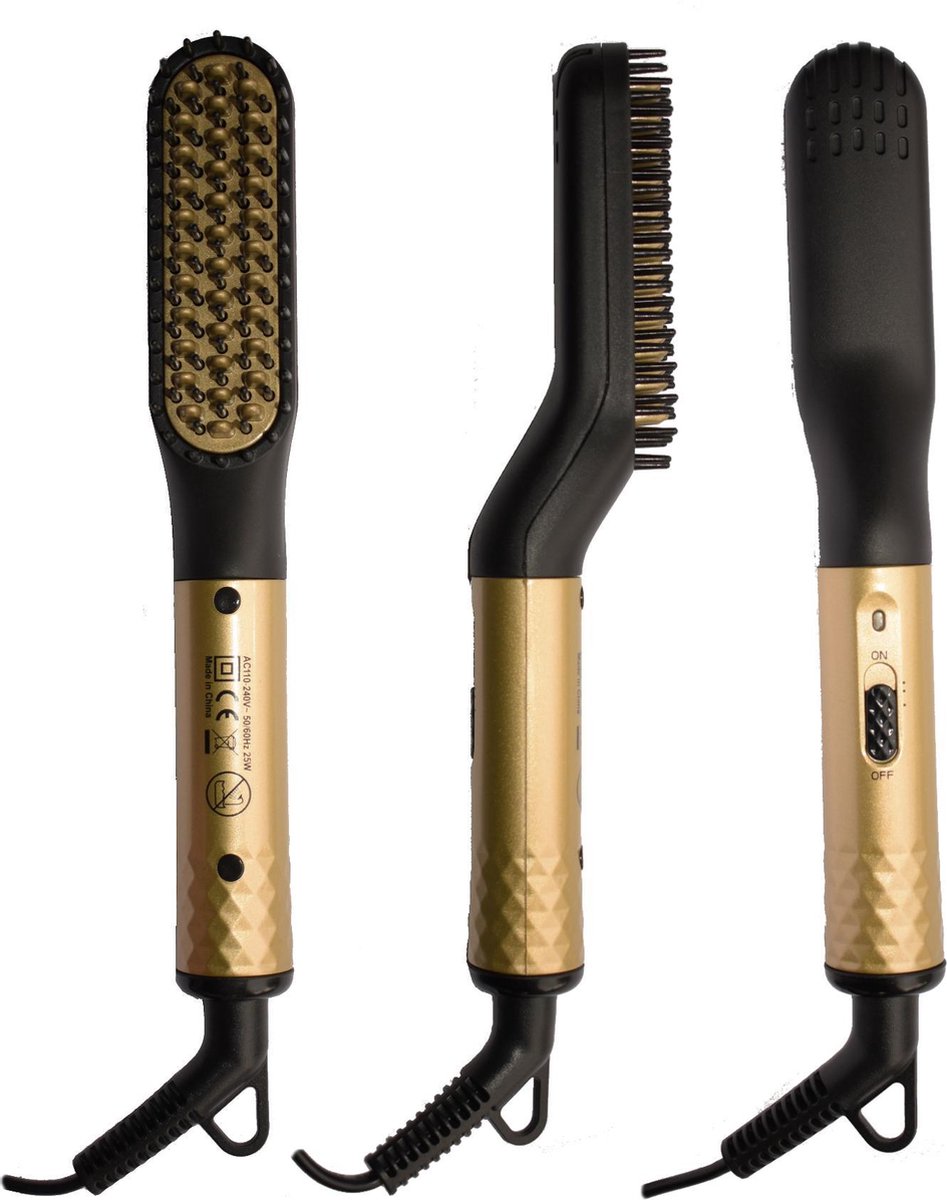 Baard en Haar Borstel 3k - Elektrische Baard Borstel - Baardstijler - Baard Kam - Elektrisch - Goud