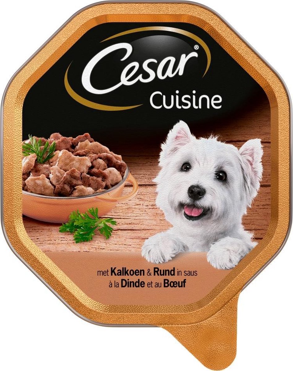 Cesar Cuisine - Mini Filets - Rund/Kalkoen in Saus - Hondenvoer - 12 x 150 g