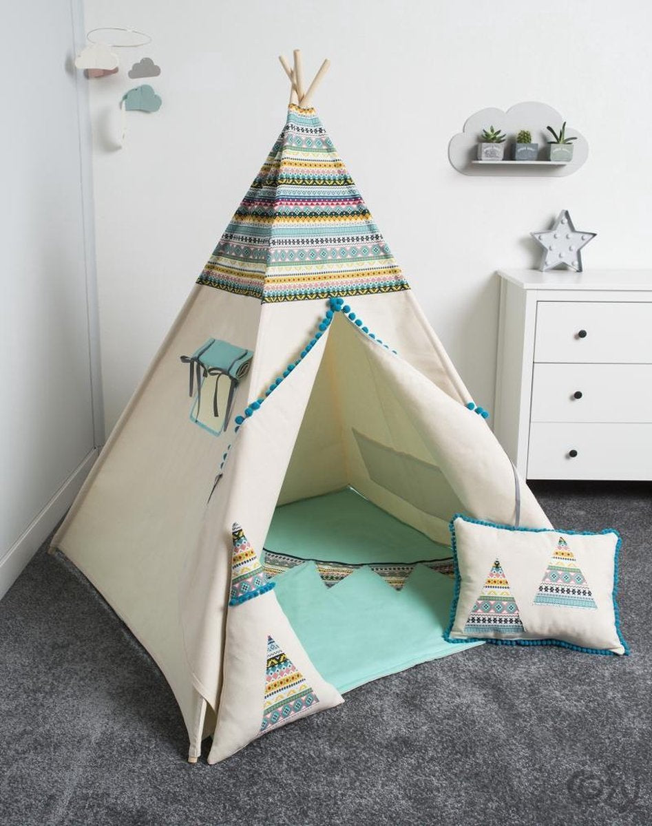 FUJL - Tipi Tent - Speeltent - Wigwam - kinder tipi -  Set Indian - Inclusief accessoires
