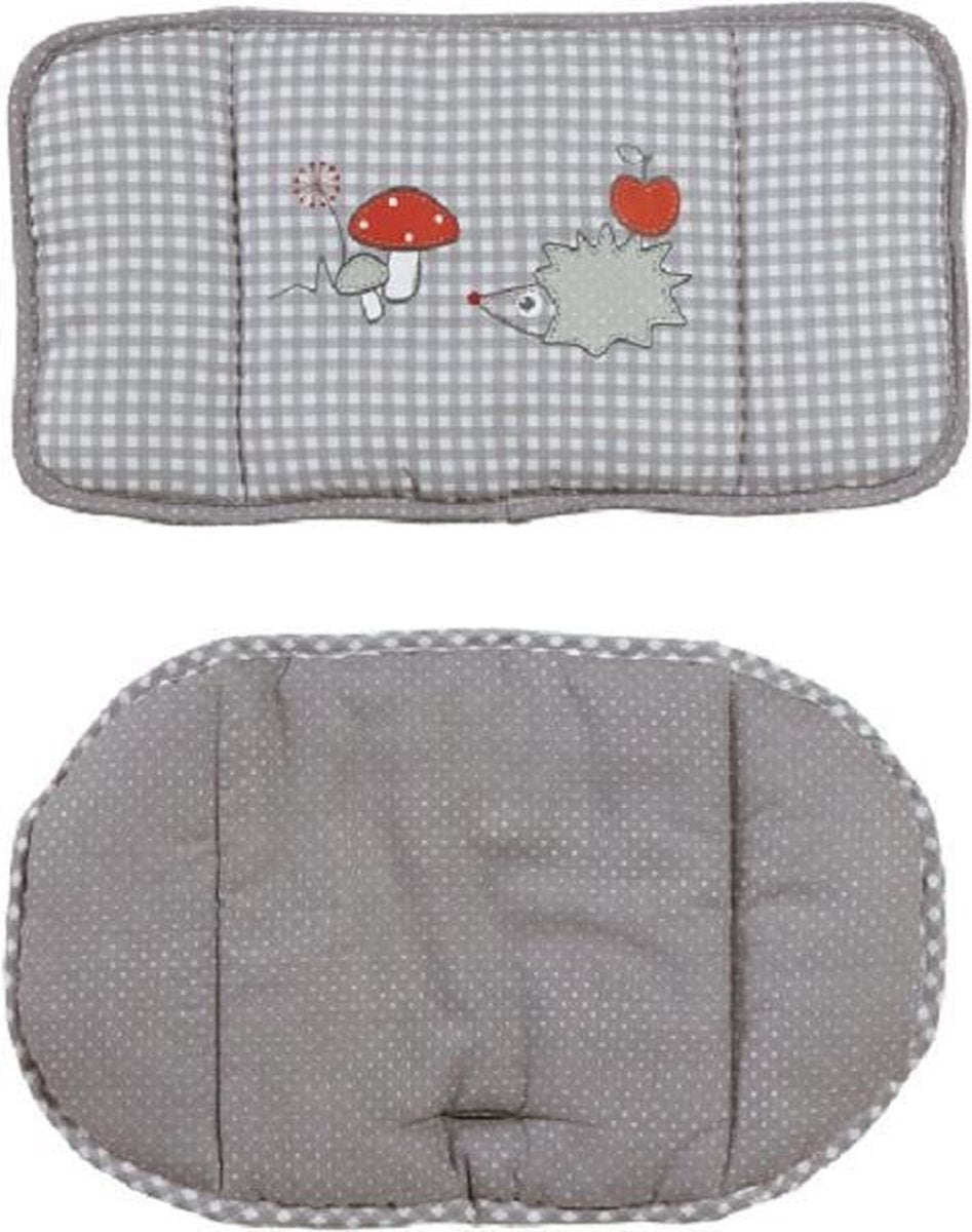 Roba Stoelverkleiner Adam & Owl Polyester Grijs/rood 2-delig