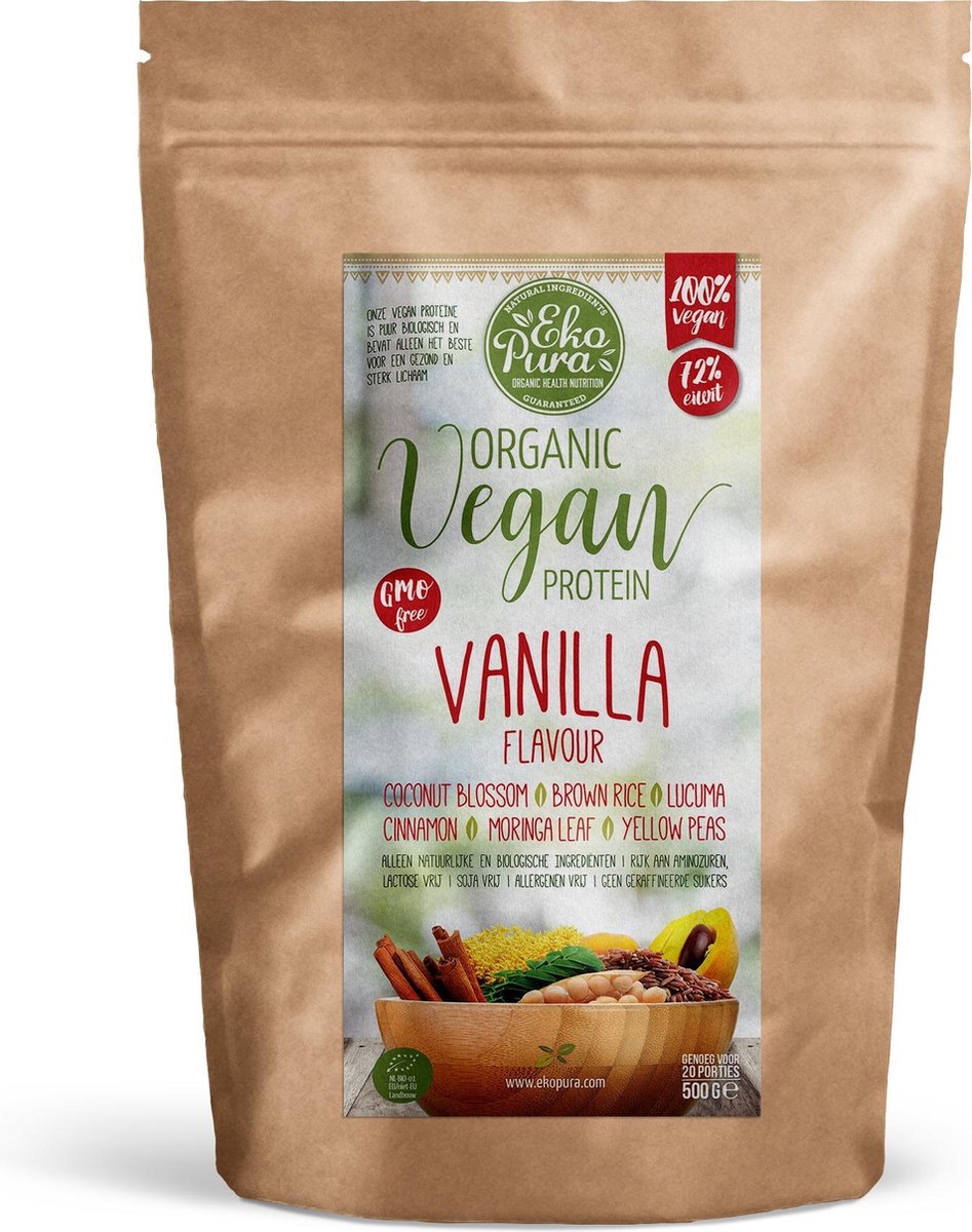 Ekopura Organic Vegan Protein - Biologisch en Plantaardig Eiwitpoeder - 500 gram