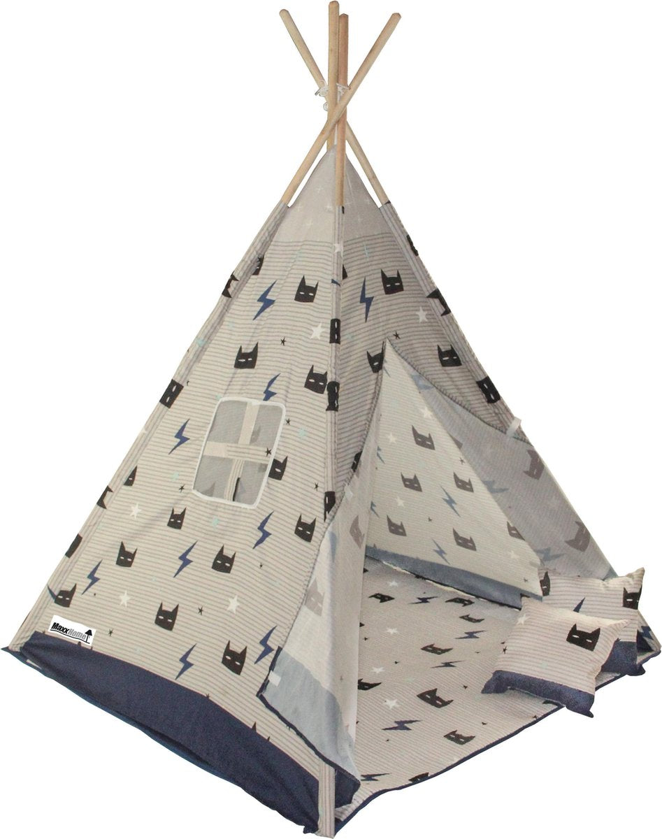 MaxxHome Tipi - Speeltent - inclusief kussens & deken - Stippels