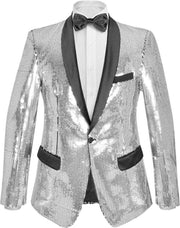 vidaXL Blazer heren met pailletten zilver maat 48