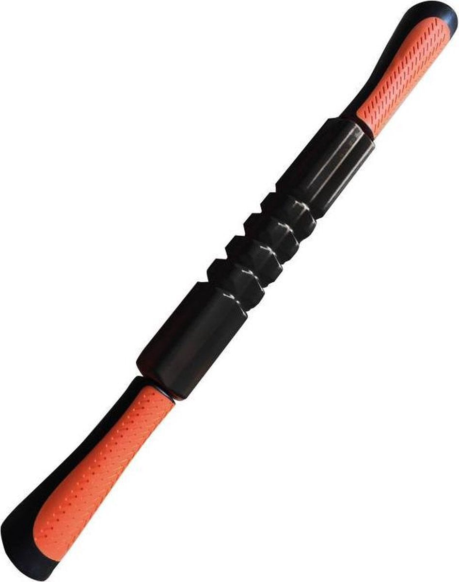 Toorx Massage Stick - met grepen - Zwart - 53 cm lang - 4.5 cm doorsnede