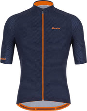 Santini Karma Kite S/S Fietsshirt - Maat XXL  - Mannen - navy/oranje