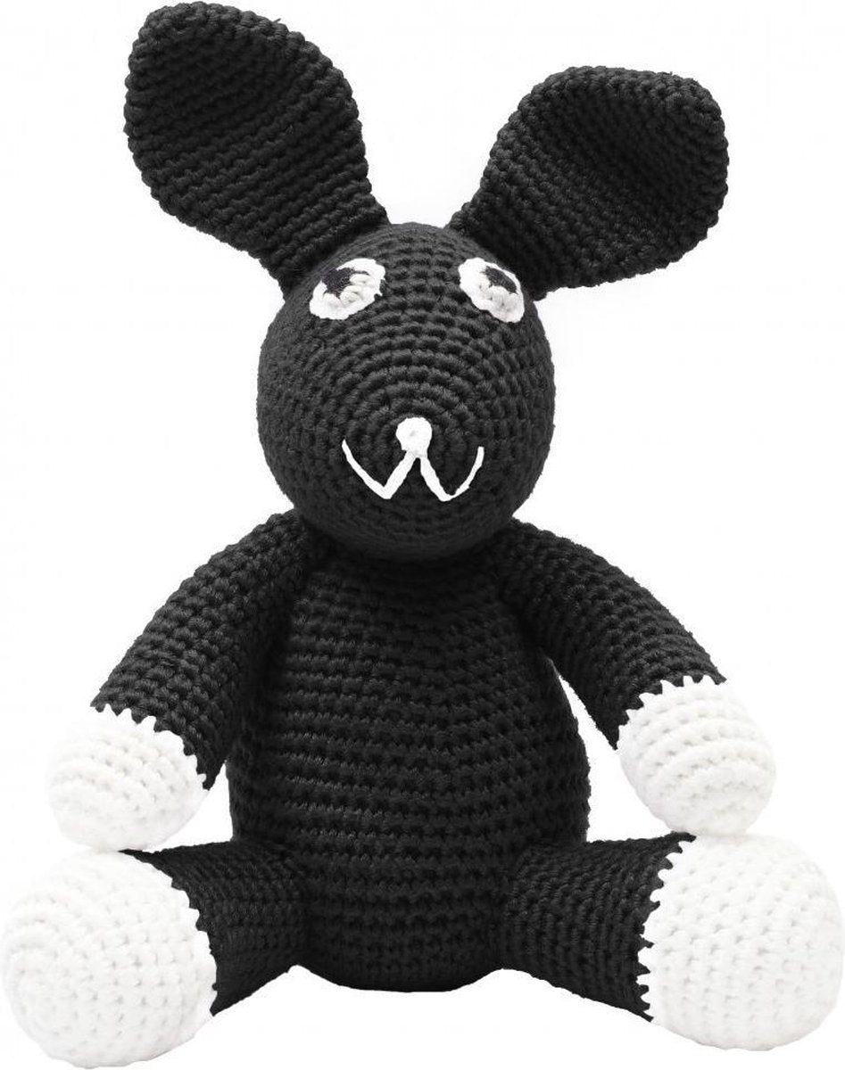 Naturezoo Knuffeldier Konijn Gehaakt 20 Cm Zwart