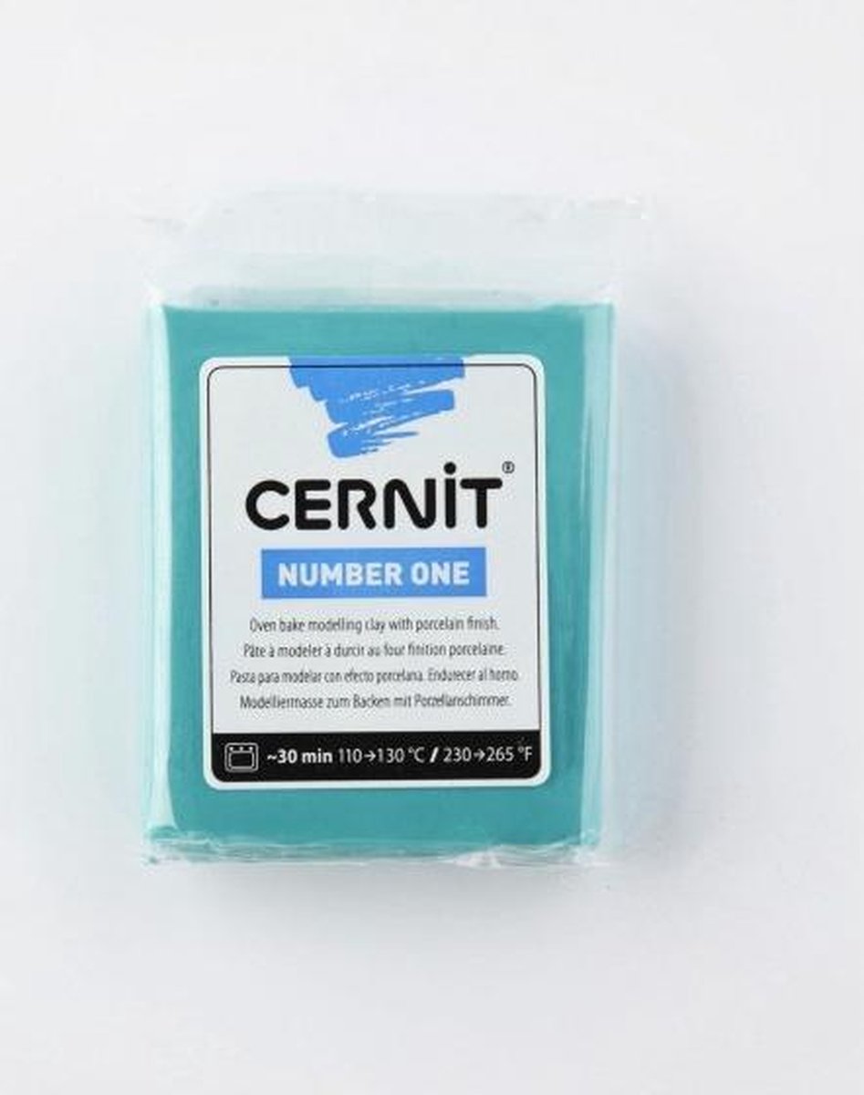 Boetseerklei - Cernit Number one 56g turquoise - 6 stuk