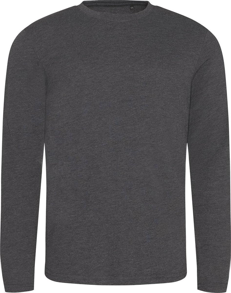 AWDis Heren Lange Mouw Tri-Blend T-Shirt (Heide Houtskool)