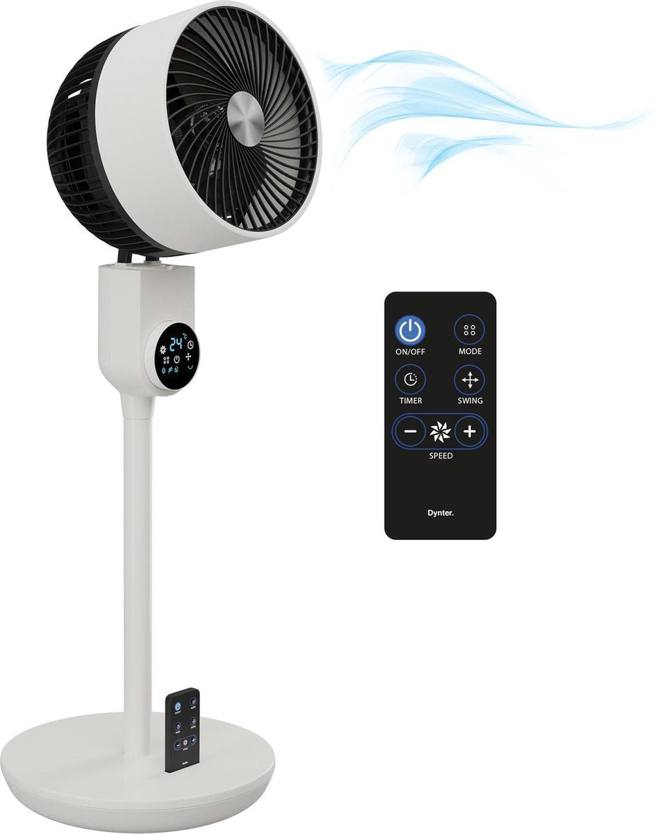 Dynter. AV211 - Ventilator staand - Circulation fan - Digitaal - Roterende statiefventilator - met afstandsbediening