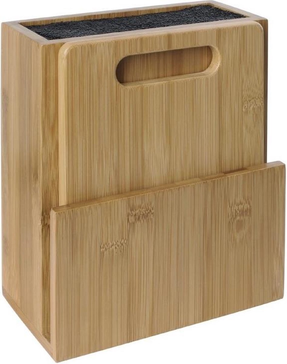 Houten messenblok met snijplank | universeel voor elk mes |