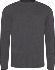 AWDis Heren Lange Mouw Tri-Blend T-Shirt (Heide Houtskool)