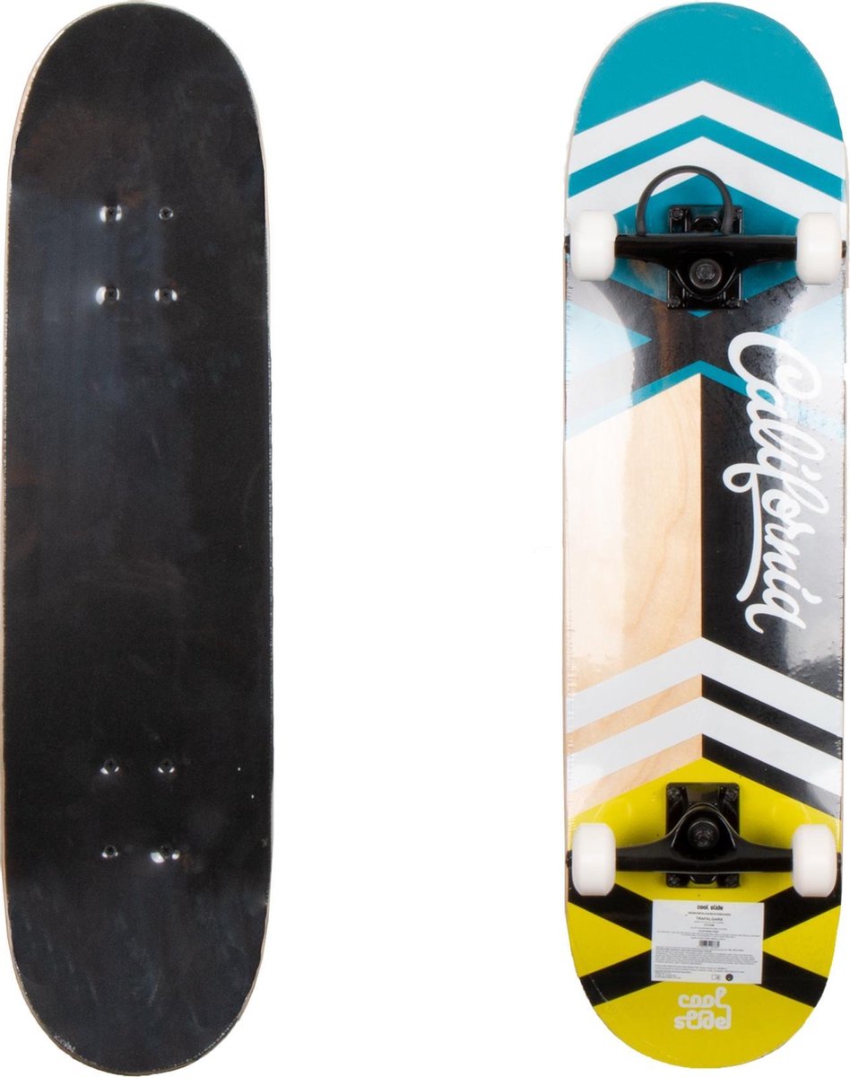Coolslide SkateboardKinderen en volwassenen - blauw - geel - wit - zwart