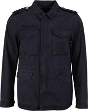 Replay gevoerde blauwe zomerjas twill katoen valt kleiner - Maat  M