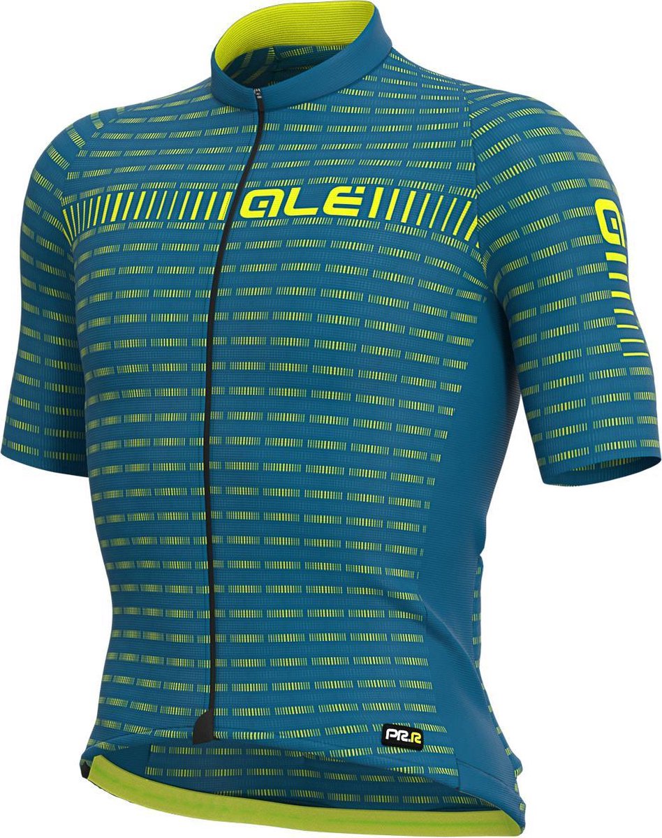 Ale SS Jersey Graphics PRR Green Road - Azuur Blauw-Fluo Geel - XXL - Valt klein