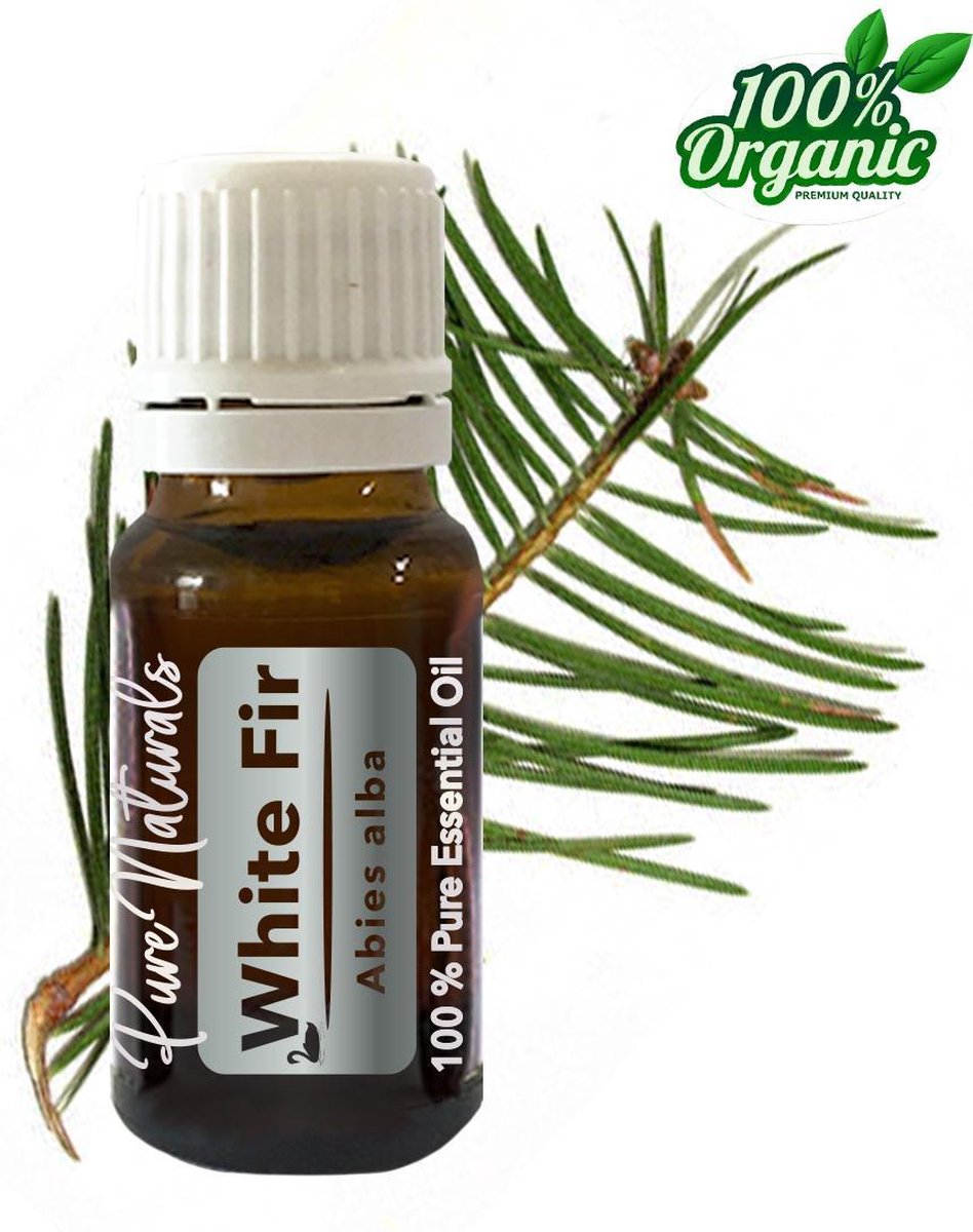 Zilverspar etherische Olie 10 ml | White Fir Oil | 100% PUUR | Bio | Essentiële olie Aromatherapie | Olie diffuser | Geschikt voor inname | Pure Naturals