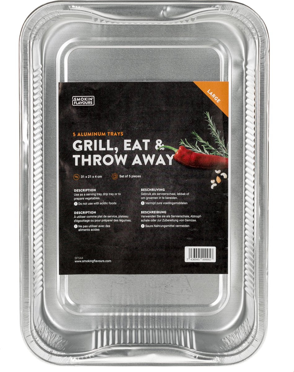 Smokin' Flavours | Aluminium bakken | 5 stuks | Large
