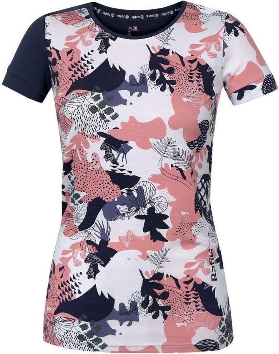 Rafiki Sportshirt Karin Dames Viscose/elastaan Wit/roze Mt 42