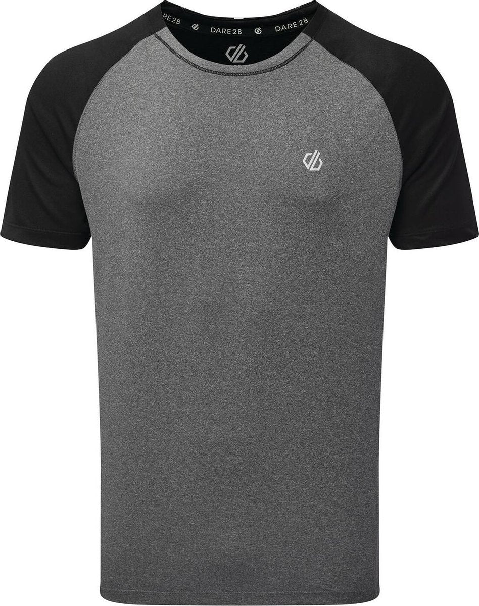 Dare 2B Peerless Lichtgewicht T-Shirt Met Korte Mouwen Voor Heren Grijs Zwart