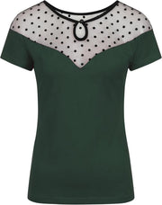 Banned Smoulder Polkadot 50's Top Groen