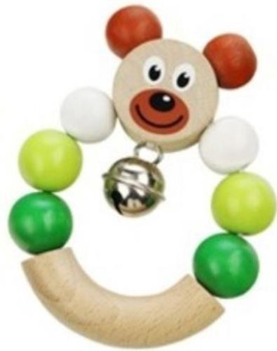 Detoa Rammelaar Teddybeer Junior 70 X 90 Cm Hout Bruin/groen