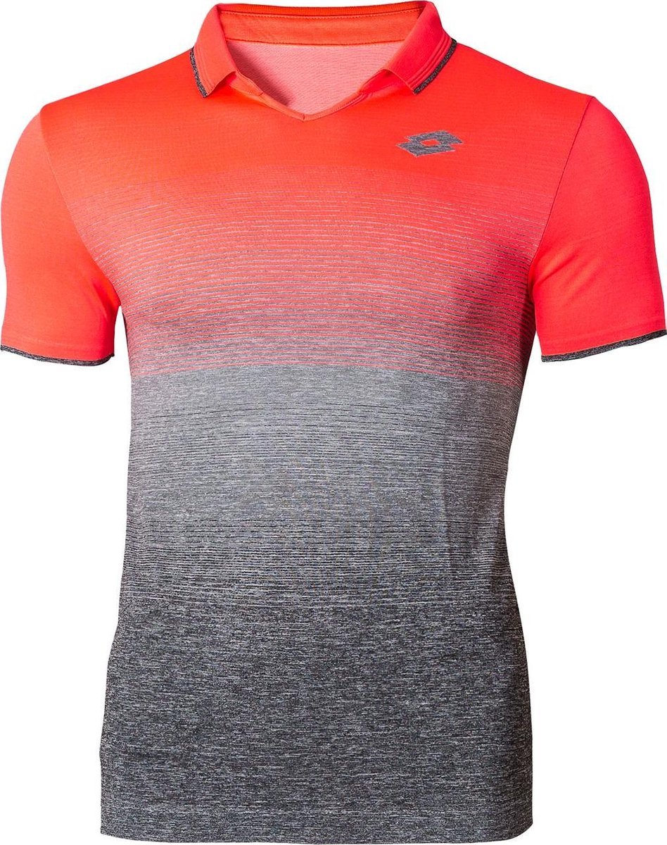 Lotto Court II Polo - Seamless sportpolo - Heren - Maat S - Flamengo / Grijs
