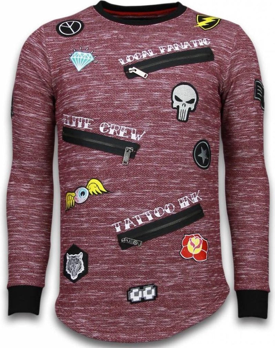 Local Fanatic Longfit Embroidery - Sweater Patches - Elite Crew - Bordeaux - Maten: XL