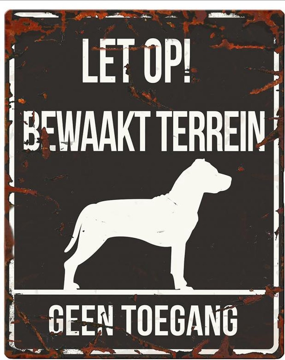 D&D Waakbord / Warning sign square stafford n Zwart 20x25cm