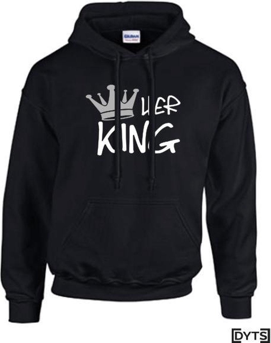 Hoodie | Valentijn | His Queen Her King - XL