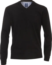 Redmond heren trui katoen - V-hals - zwart -  Maat: 5XL