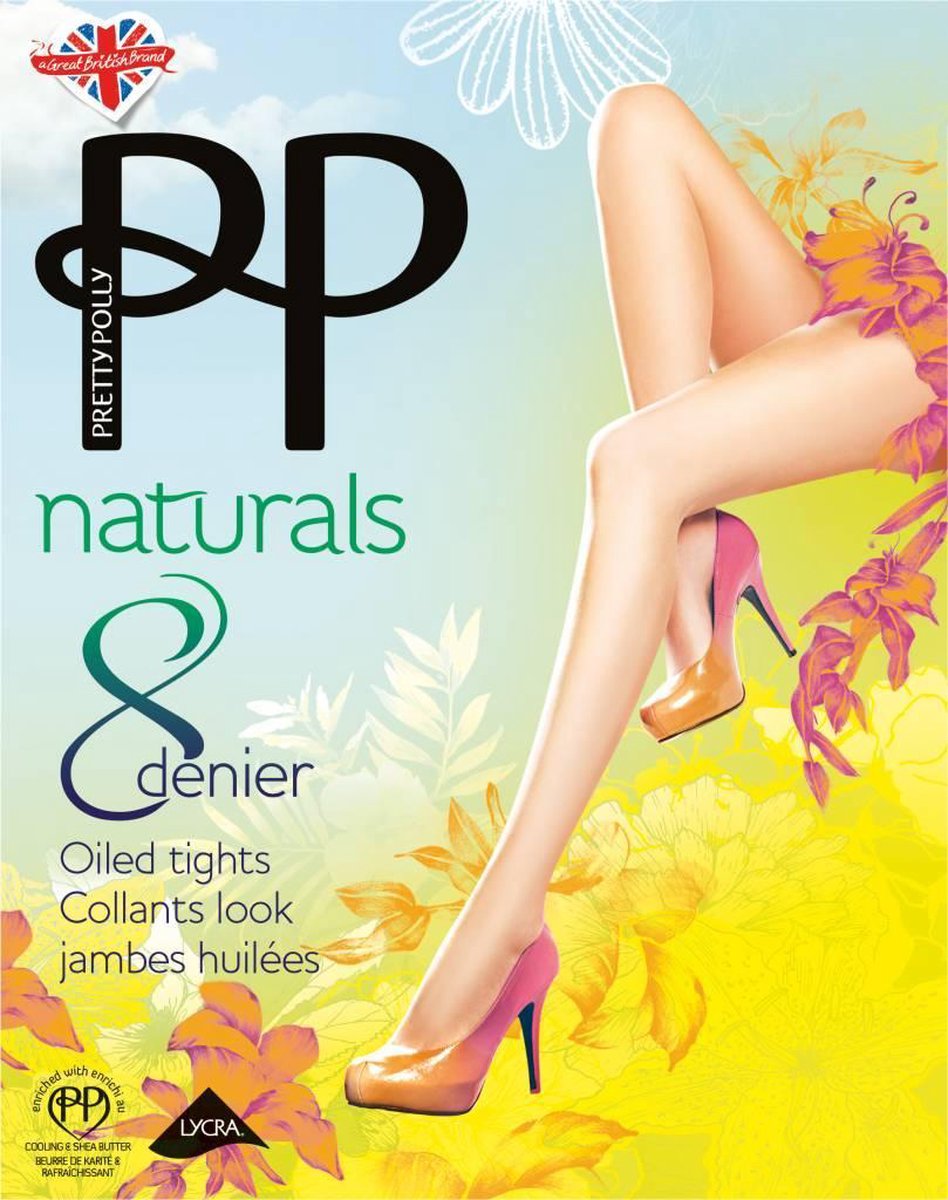 "Pretty Polly 8D. ""Naturals"" Oiled Shine Summer Tights"