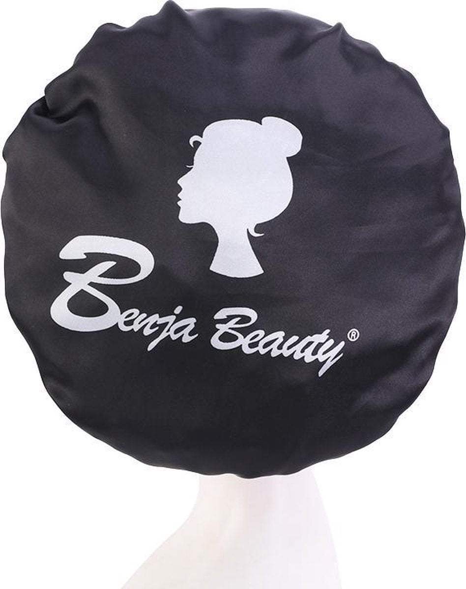 BenjaBeauty® Satijnen slaapmuts|satin bonnet|satijnen bonnet|Satijn|Nachtmuts|Dames|Zwart