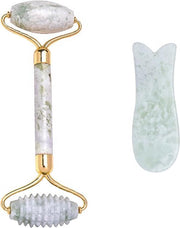 Misty Jade roller en Gua Sha set - Gezichtsroller - Gezichtsmassage - Faceroller - Massage - Anti aging - Anti rimpel - Alle huidtypen - Cadeau - Cadeau vrouw