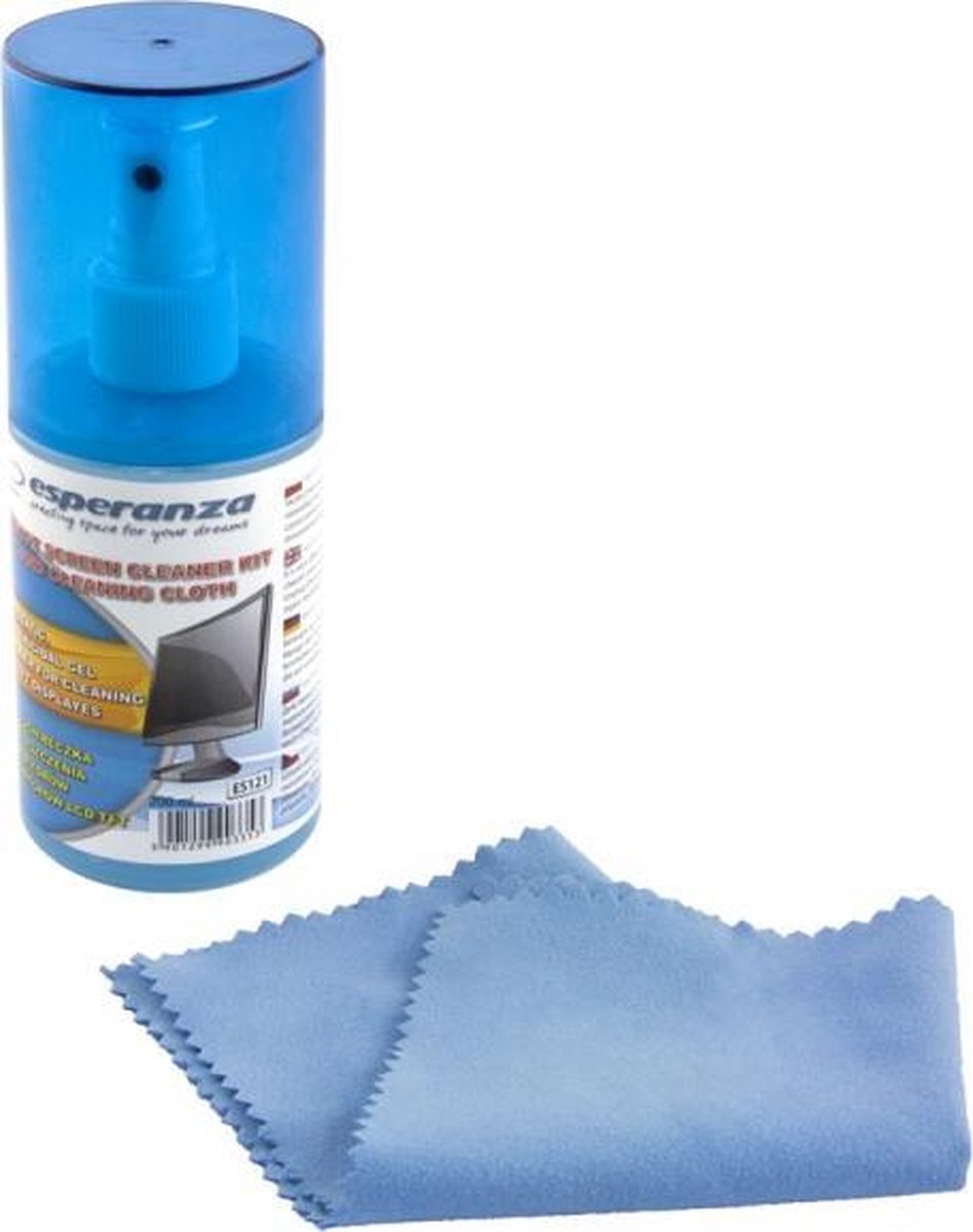 Esperanza LED / LCD / TFT Cleaning Set Reinigingsset | Reinigingsgel 200ml + Microvezeldoek | Geschikt voor Notebooks
