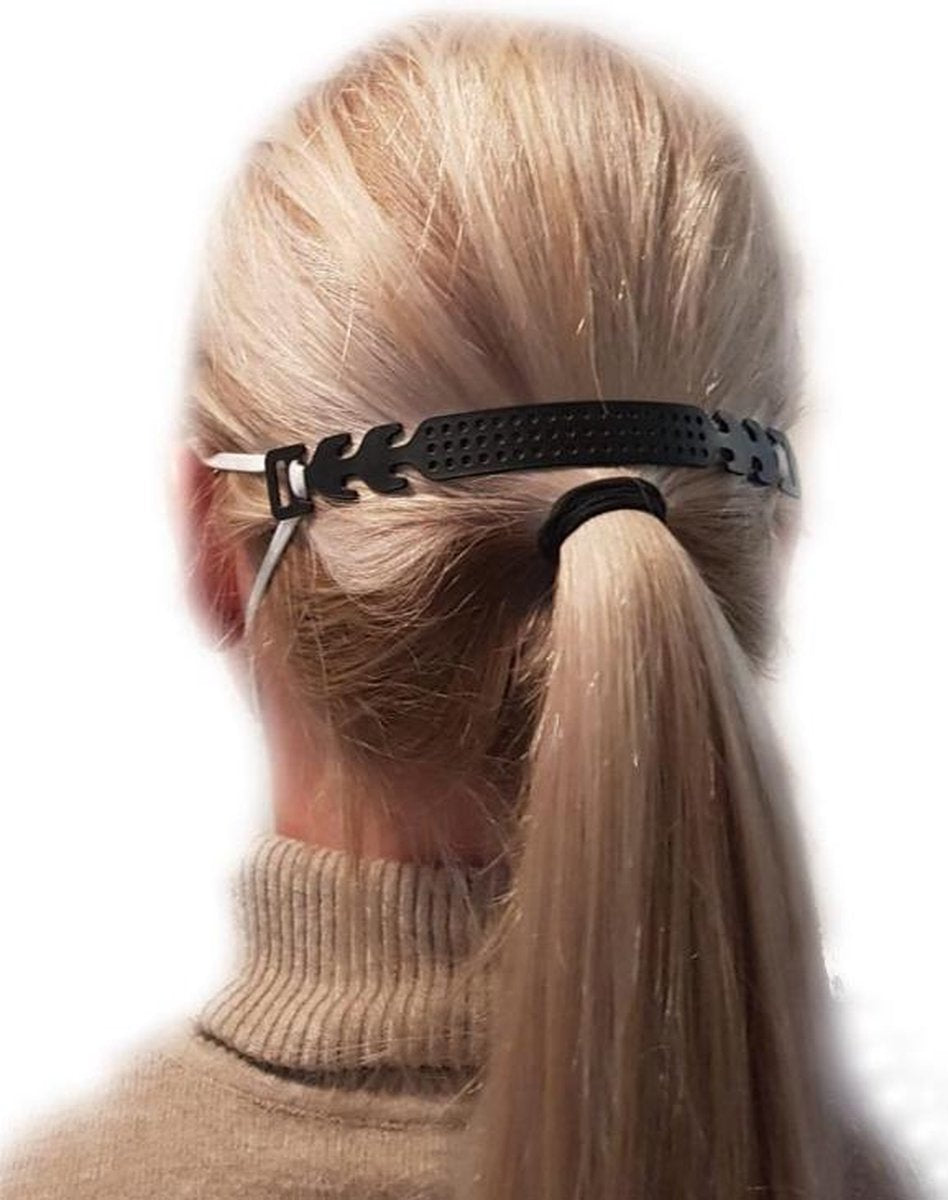 Pulver® Zwart| Mondkapje wasbaar houder | Voorkomt irritatie en pijn | Achter op het hoofd | Houdt uw mondkapje | mondmasker strak | Meer bescherming | Persoonlijke bescherming middelen | Earbuddies | Earsavers | Earsaver | Mondmasker