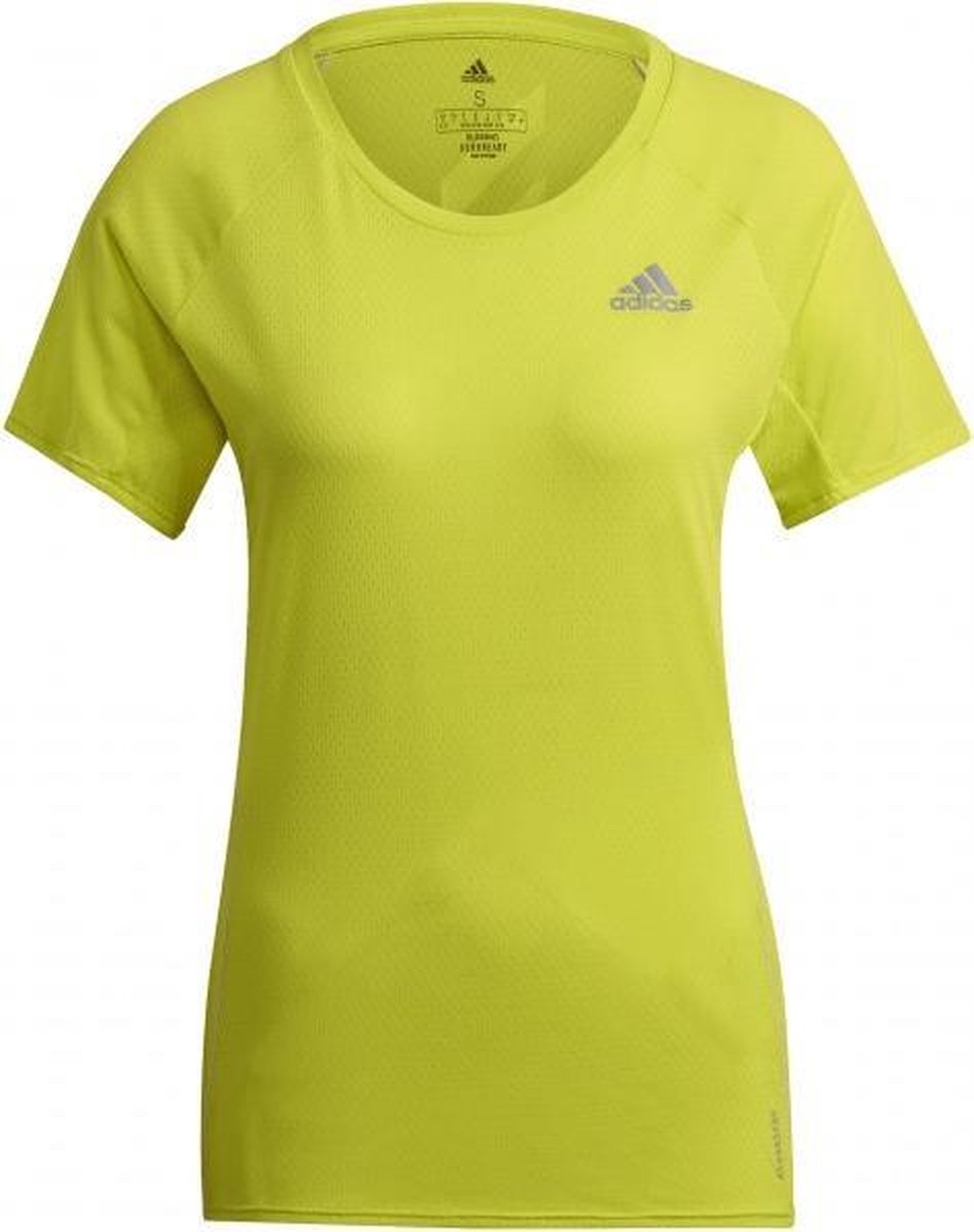 adidas Runner Shirt Dames - geel - maat XS