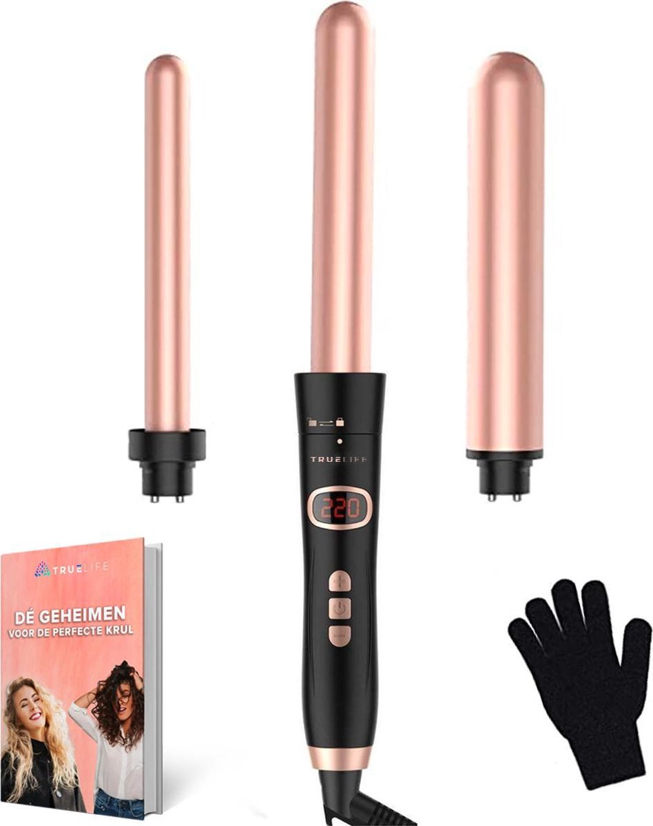 TrueLife 3 in 1 Krultang – 3 Keramische Opzetstukken – 19 t/m 32 mm