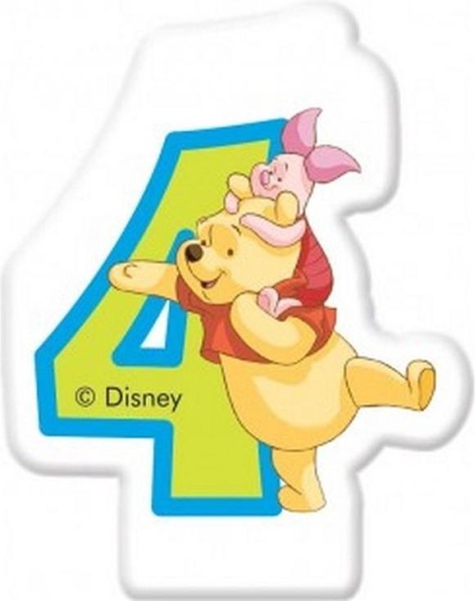 Procos Cijferkaars '4' Winnie Alphabet Junior 8 Cm Wax Groen
