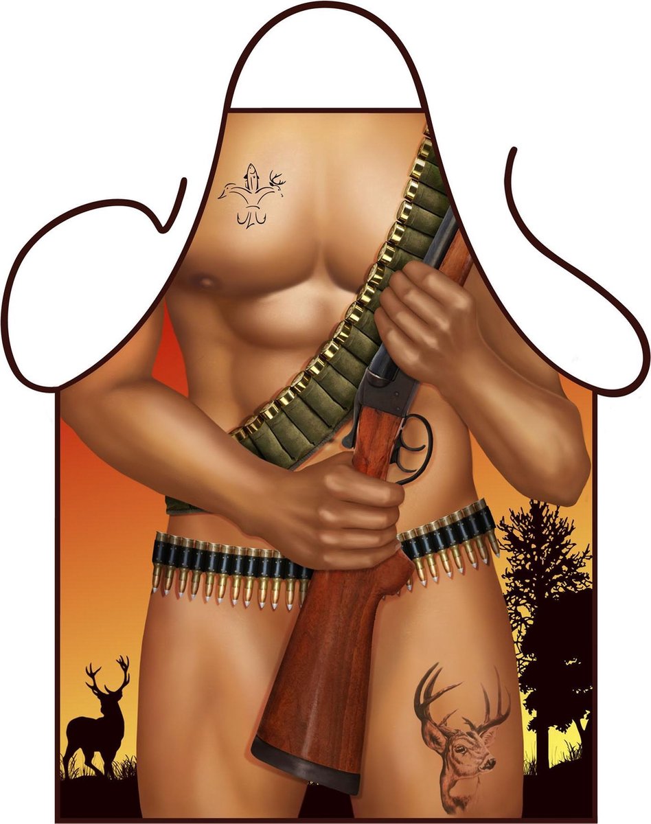 BBQ schort - Barbecue schort mannen - Fun Schort "Rambo" - One Size | Vaderdag